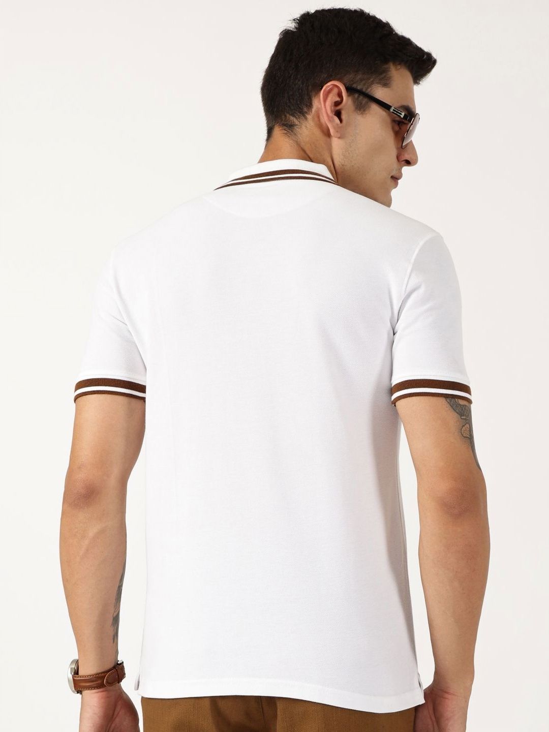 Thomas Scott Men Solid Polo Collar Cotton T-shirt