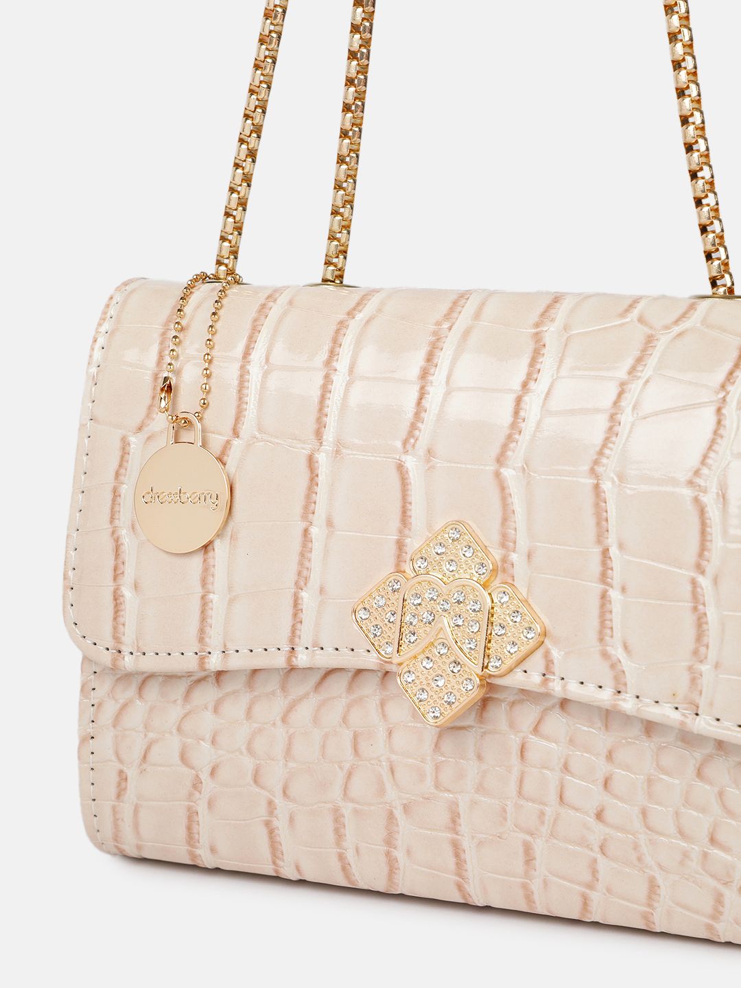 DressBerry Animal Textured Structured Shoulder Bag