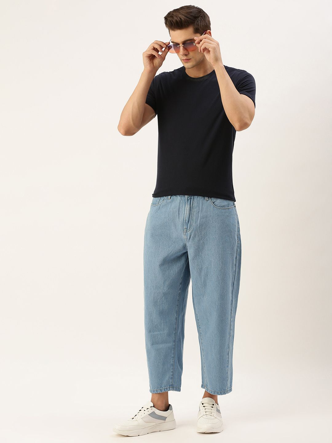 Bene Kleed Men Mid rise Loose Fit Cropped Jeans