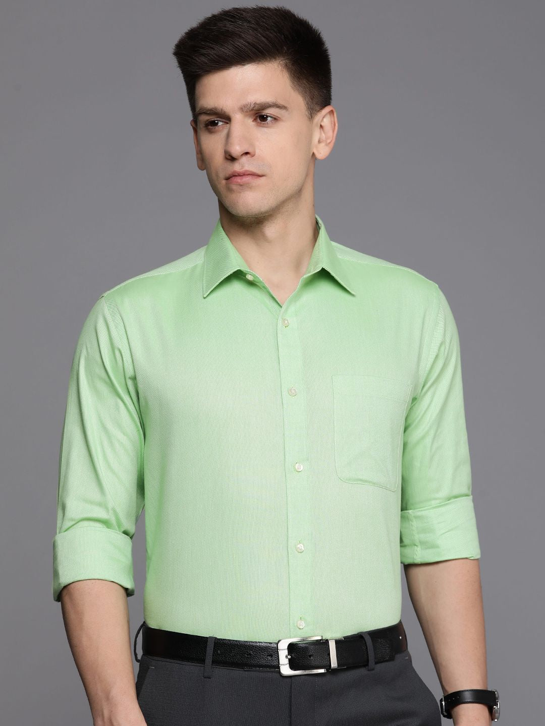 Raymond Self Design Slim Fit Pure Cotton Formal Shirt