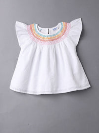 Nauti Nati Flutter Sleeve Cotton Blouson Top