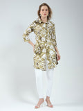 Monte Carlo Floral Printed Shirt Collar Tunic