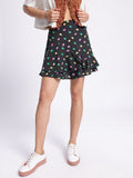 DressBerry Abstract Dance Printed Ruffle Mini Skirt