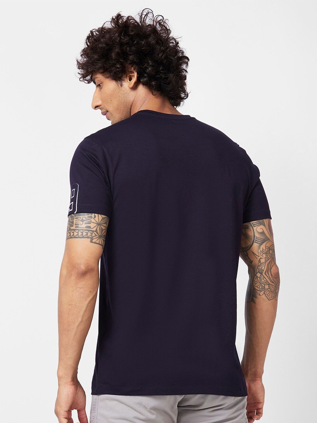 SPYKAR Typography Printed Slim Fit Pure Cotton T-Shirt