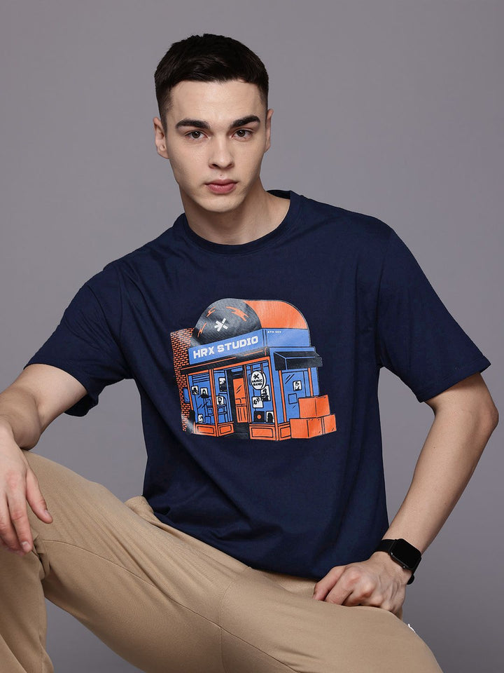 HRX by Hrithik Roshan Quirky Graphic Print Relaxed Fit T-shirt