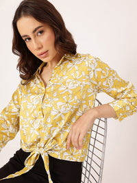 DressBerry Sunshine & Petals Waist Knot Shirt