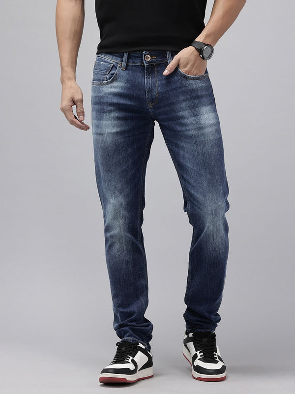 SPYKAR Men Skinny Slim Fit Low-Rise Heavy Fade Stretchable Jeans