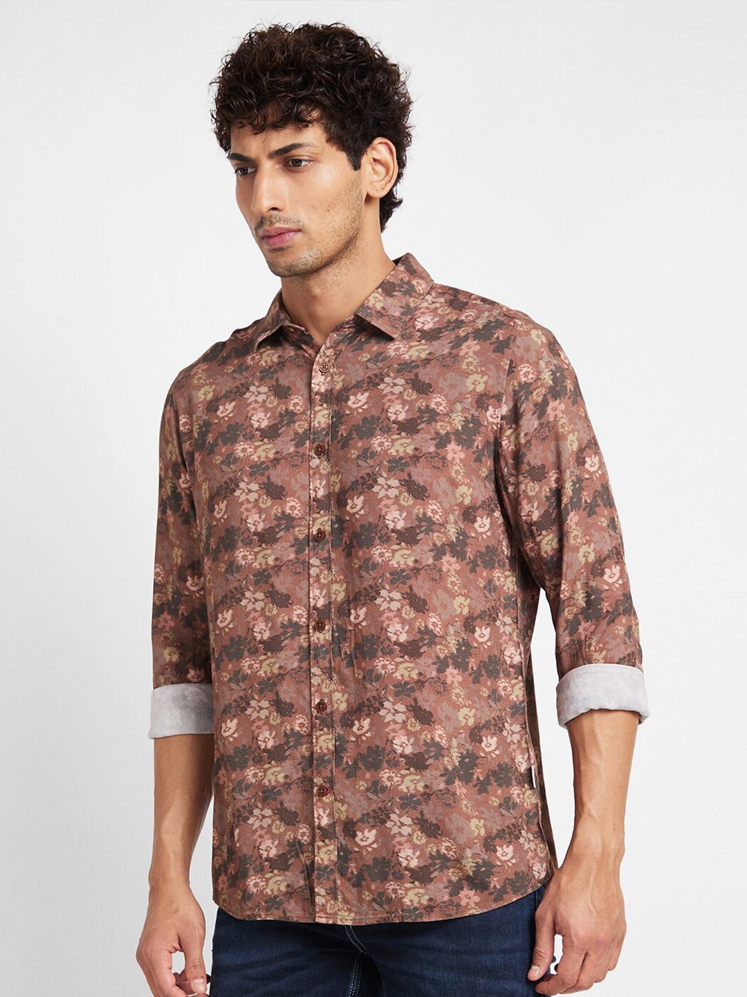 Being Human Slim Fit Floral Printed Casual Shirt