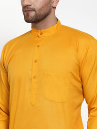 Jompers Men Orange Solid Kurta with Pyjamas