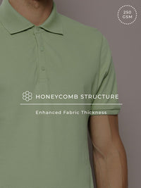 DILLINGER Men Polo Collar Honeycomb Structure T-shirt