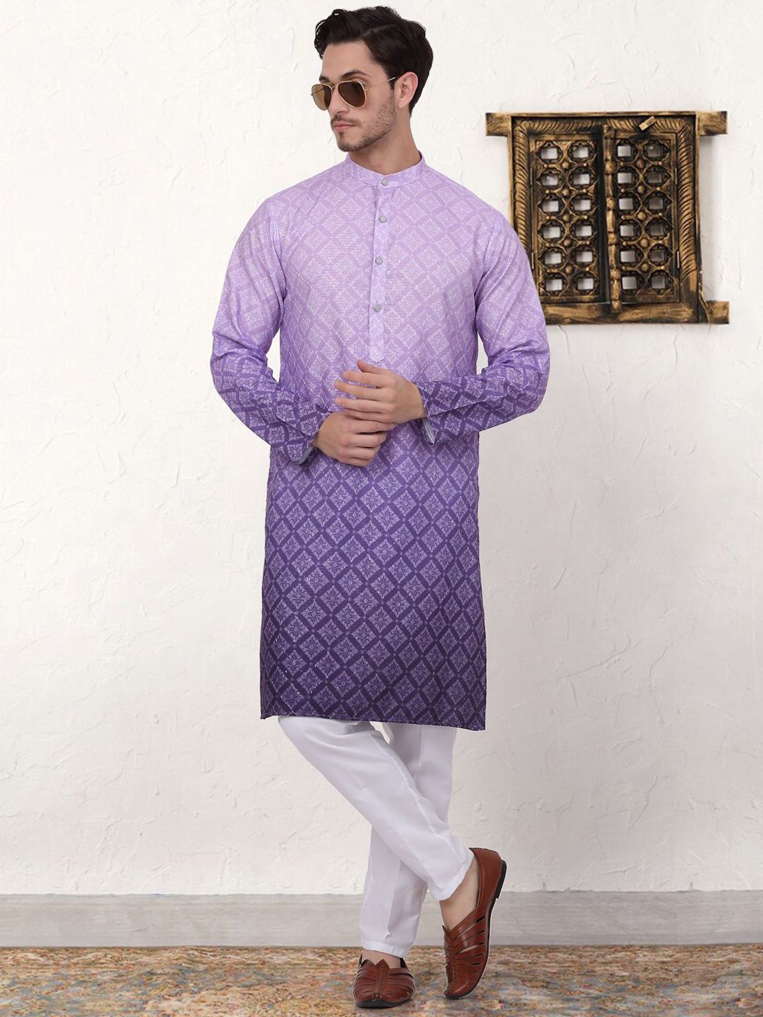 Jompers Ombre Printed Pure Cotton Straight Kurta
