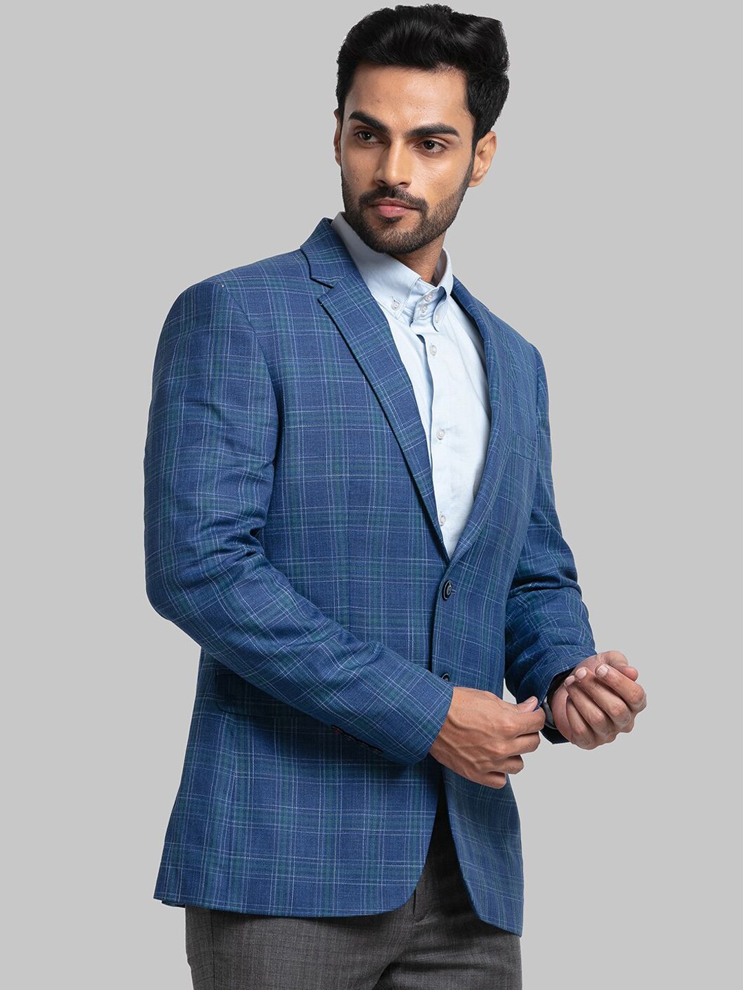 Raymond Men Checked Single Breasted Blazers