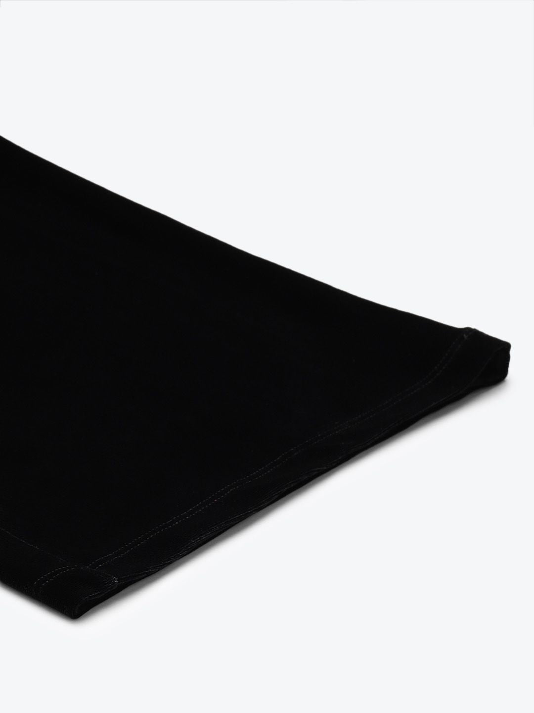 SASSAFRAS Women Black High-Rise Velvet Trousers