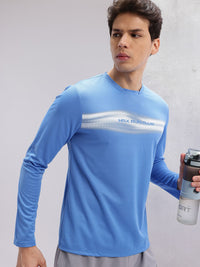 HRX by Hrithik Roshan Men Brand Logo Striped Rapid-Dry Running T-shirt