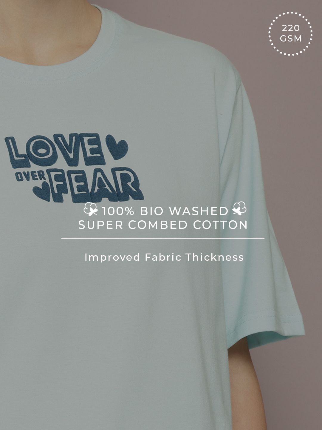 DILLINGER Women Typography Printed Embossed Oversized T-shirt