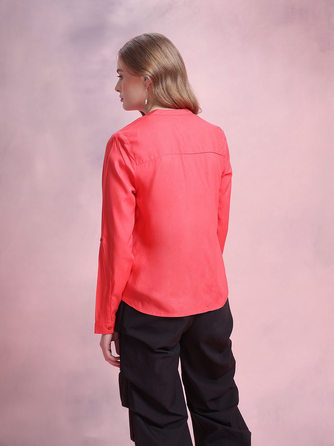 DressBerry Mandarin Collar Casual Shirt