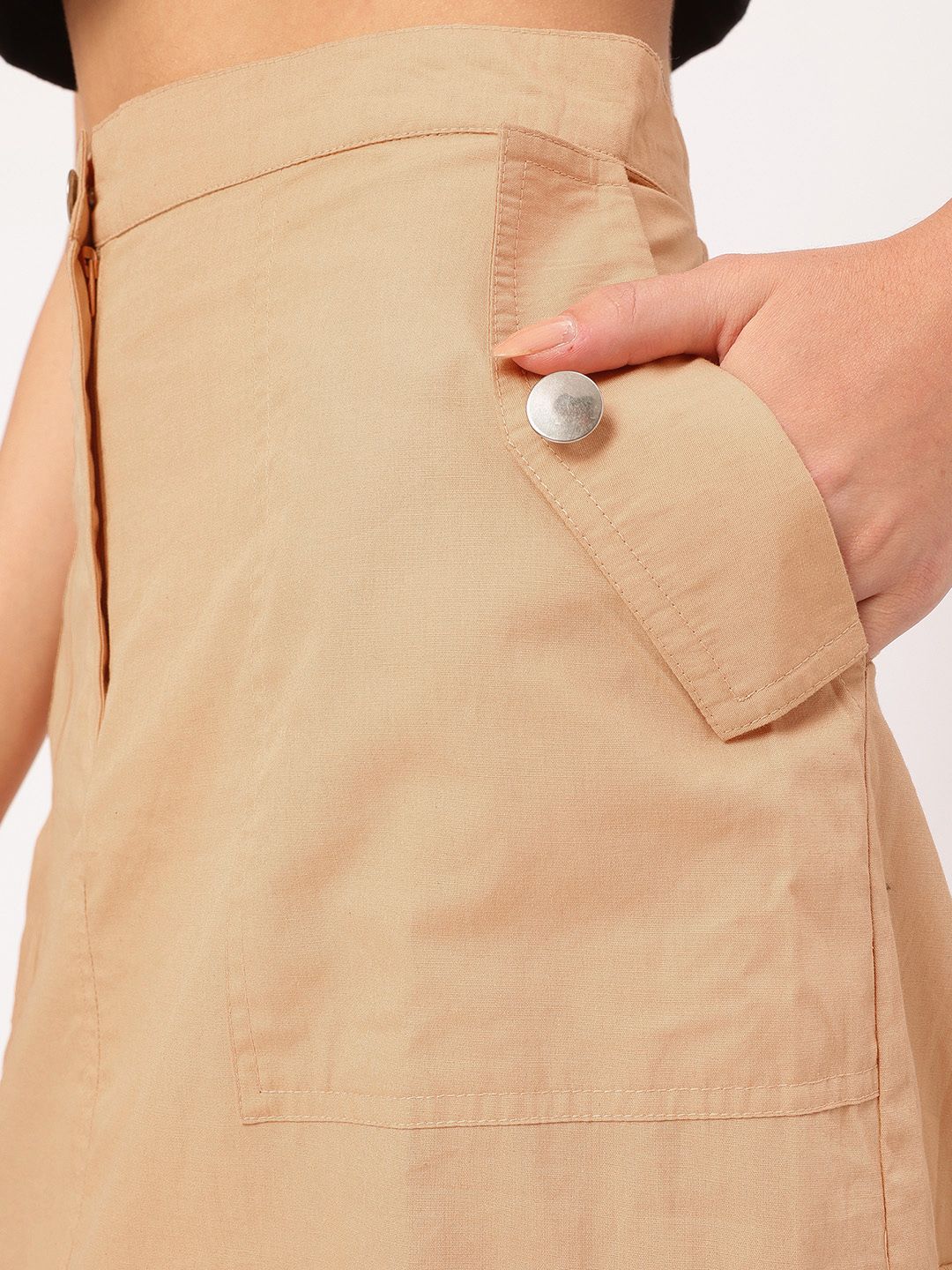 DressBerry Elevated Essentials Cargo Parachute Straight Midi Skirt