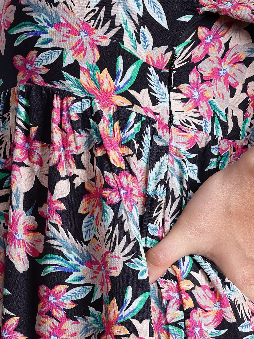 all about you Floral Print Sweetheart Neck Empire Dress