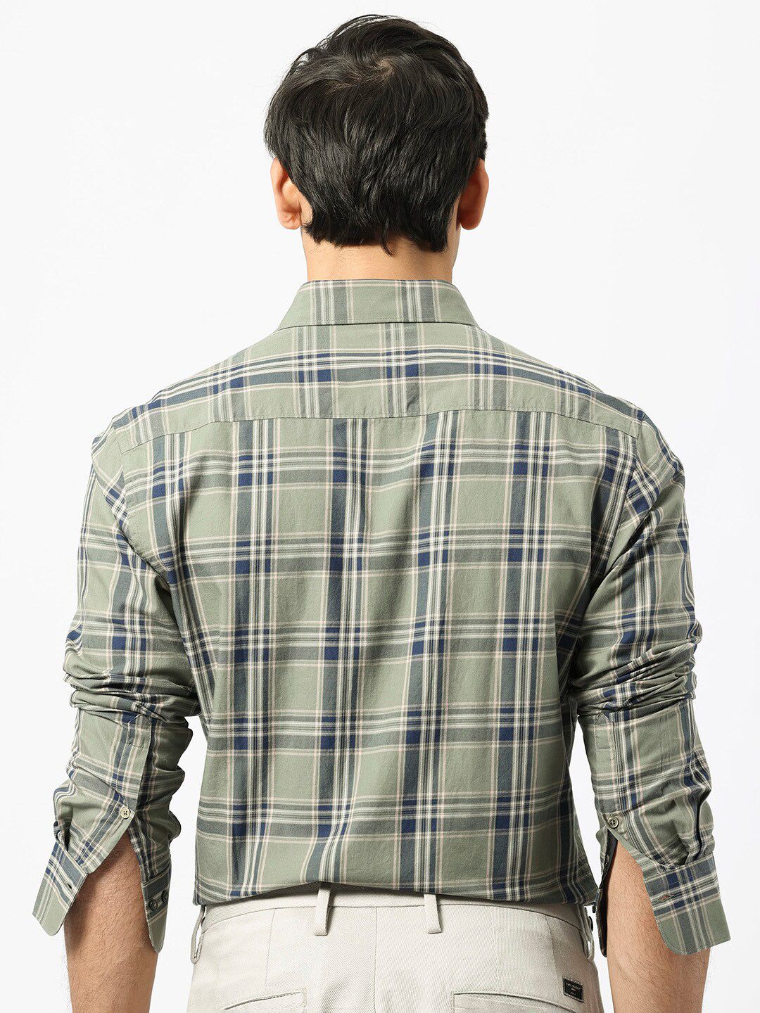 RARE RABBIT Men Torrey Slim Fit Tartan Checked Cotton Shirt