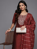 Gerua By Libas Women Floral Yoke Design Regular Sequinned Kurta with Trousers With Dupatta