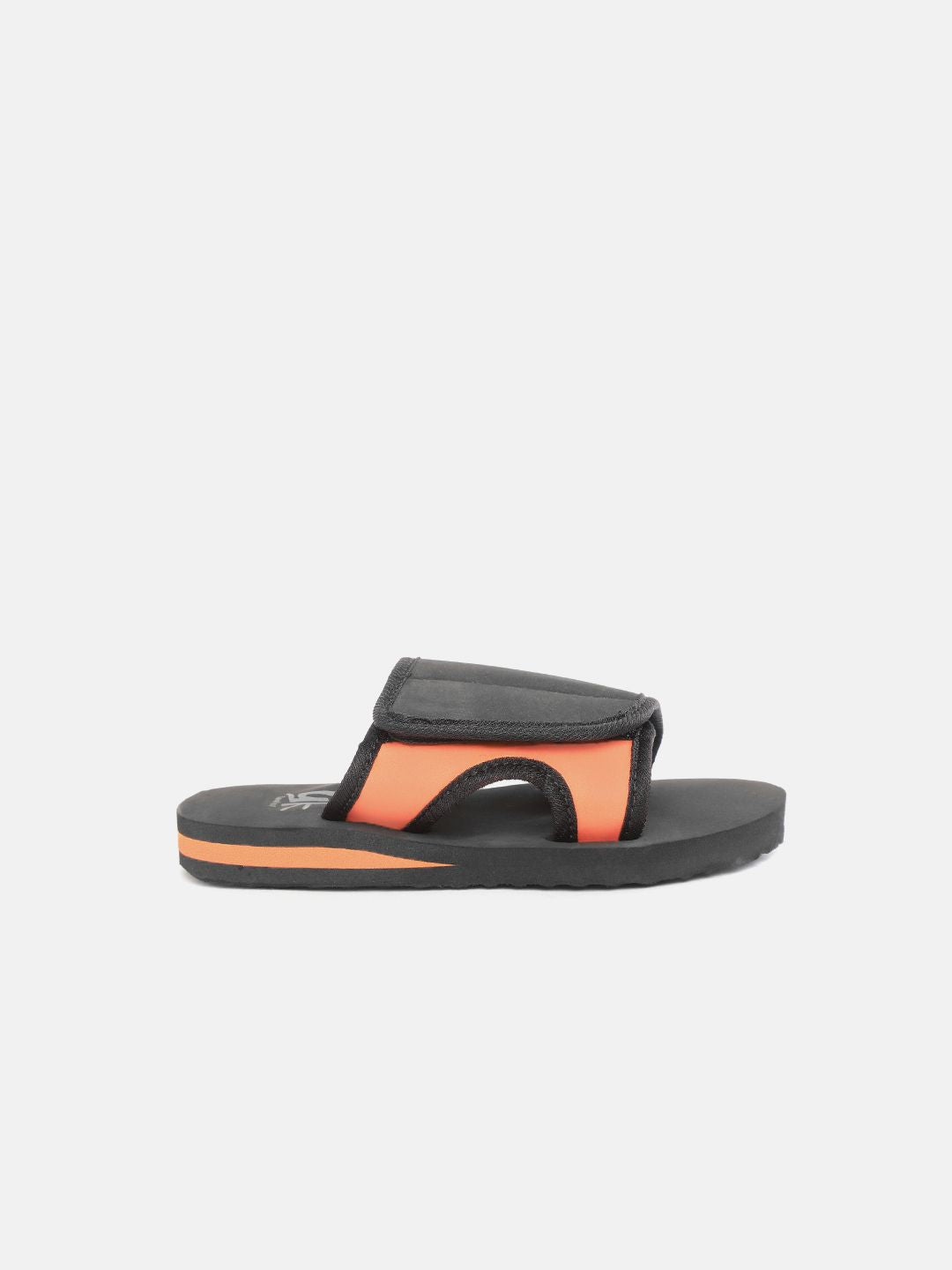 YK Kids Black Solid Velcro Sliders
