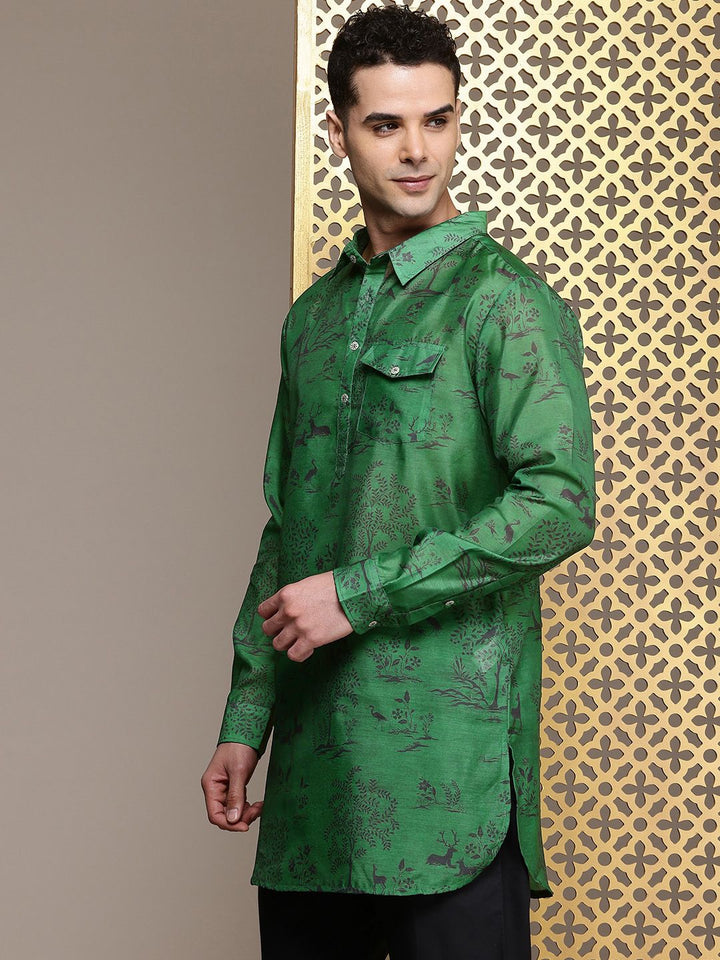 House of Pataudi Animal Graphic Printed Jashn Kurta