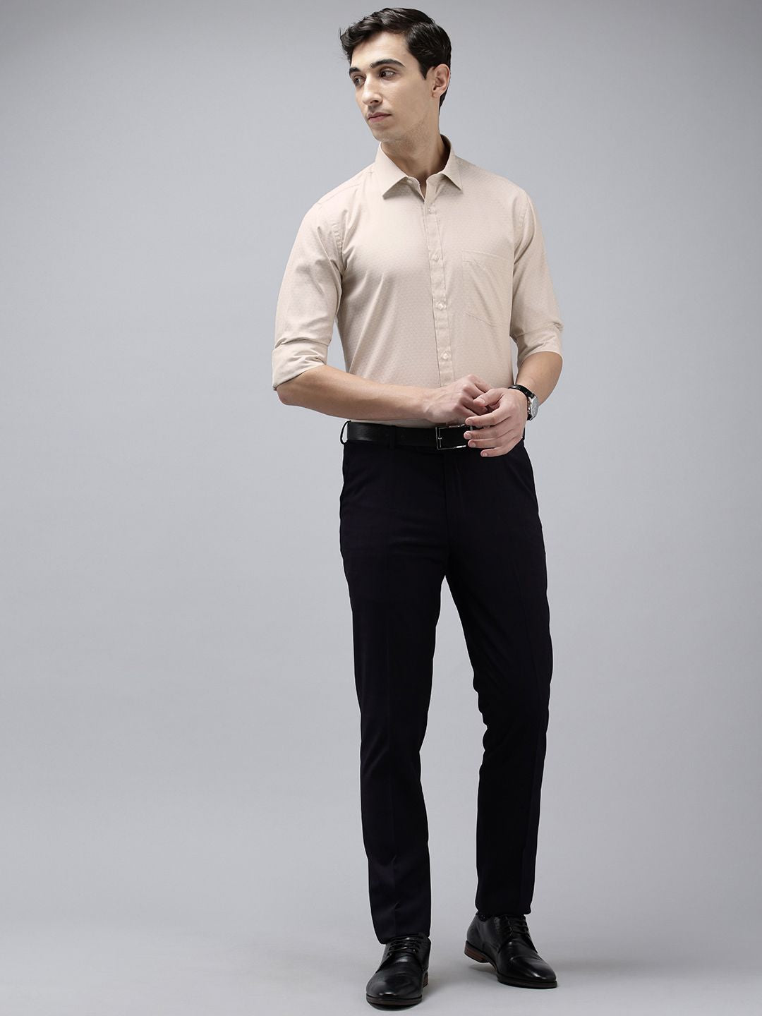 Park Avenue Slim Fit Self Designed Formal Shirt