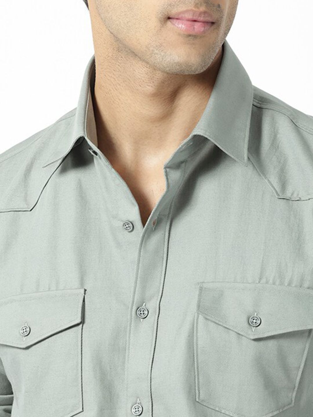 RARE RABBIT Men Belia Slim Fit Spread Collar Cotton Shirt