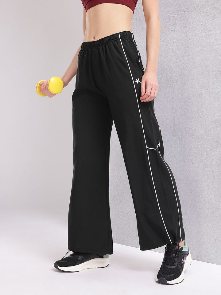 HRX by Hrithik Roshan Women Contrast Piping Rapid-Dry Flared Training Track Pants