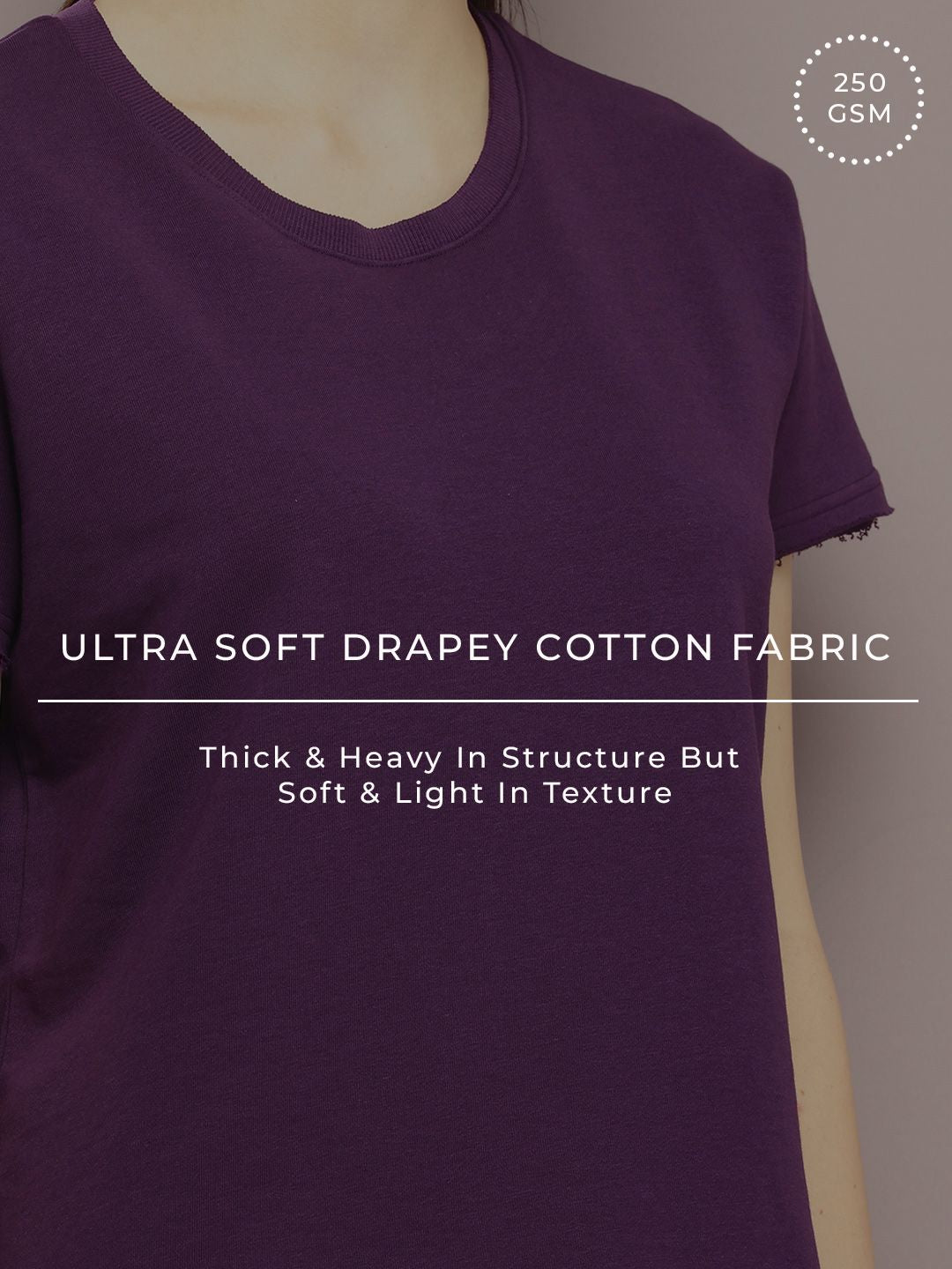 DILLINGER Women Ultra Soft Drapey Cotton Crew Neck Boxy T-Shirt