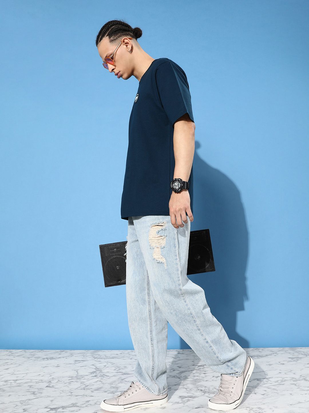 Difference of Opinion Printed Oversized Pure Cotton T-shirt