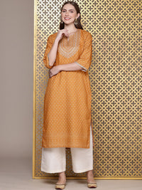House of Pataudi Geometric Printed Sequinned Jashn Kurta