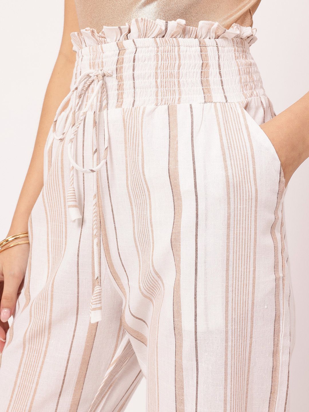 DressBerry Women Timeless Threads Striped Trousers