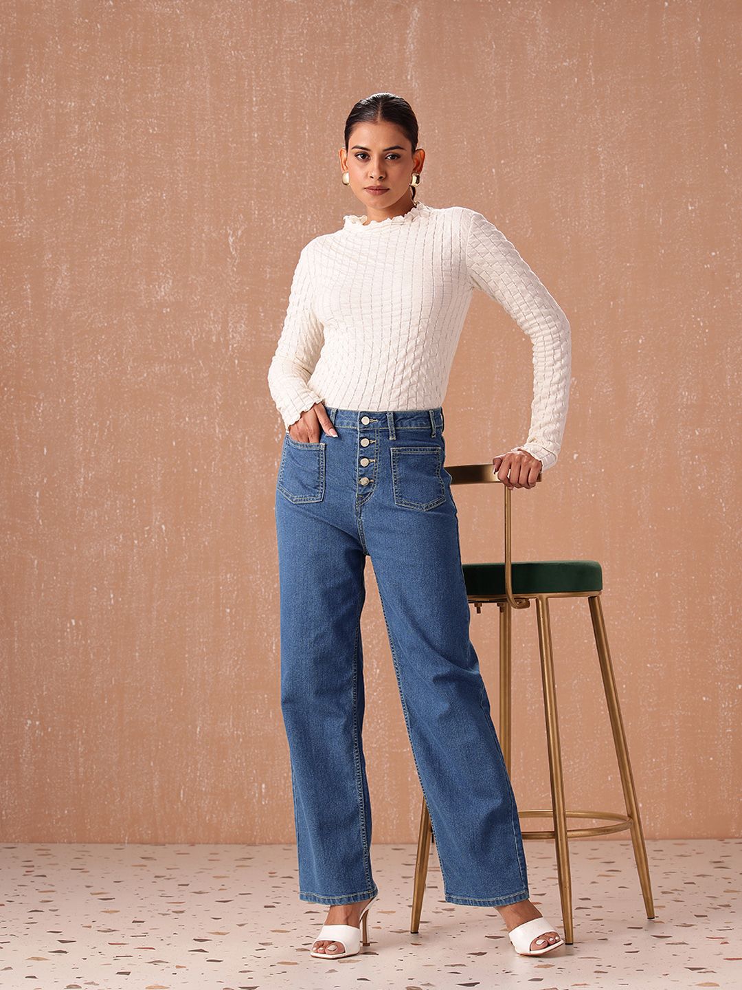 all about you Women Straight Fit High-Rise Stretchable Jeans