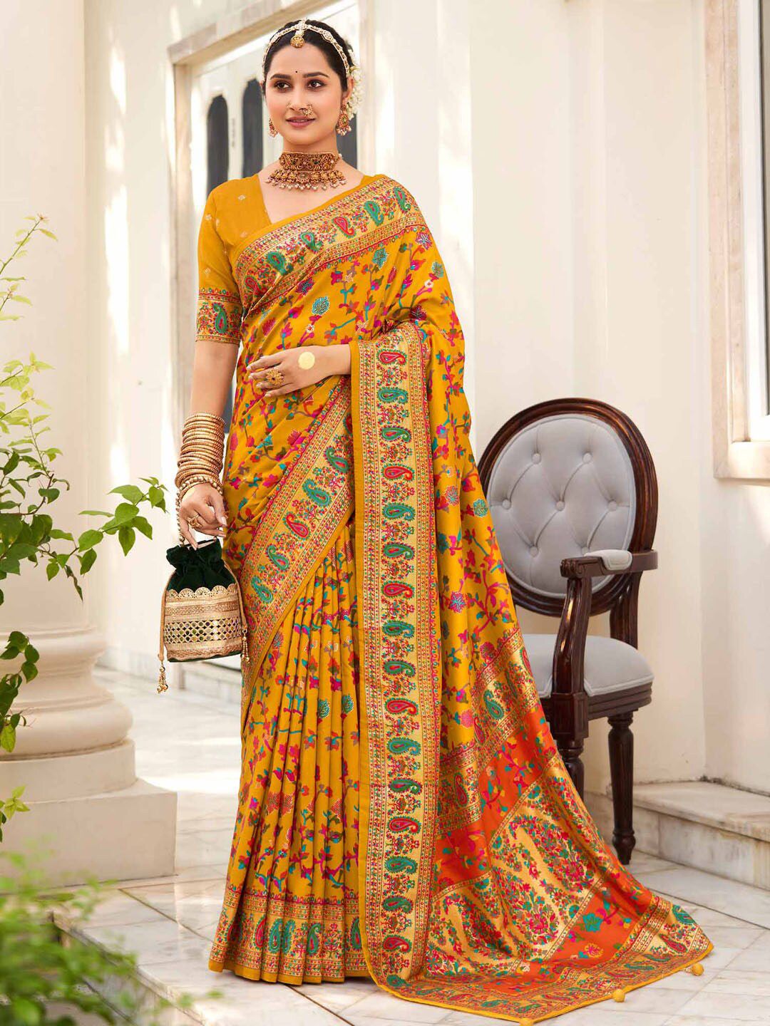Saree mall Ethnic Motifs Printed Bagh Sarees