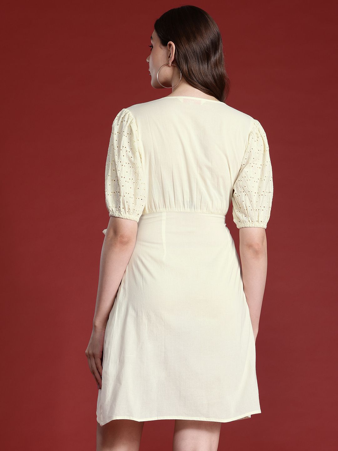 all about you Puff Sleeve Mini Wrap Dress