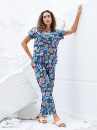 SANSKRUTIHOMES Printed Pure Cotton Top With Trousers Co-Ords