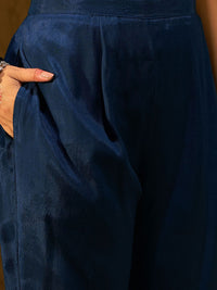 Indo Era Ethnic Motifs Embroidered Zari Straight Kurta with Trousers & Dupatta