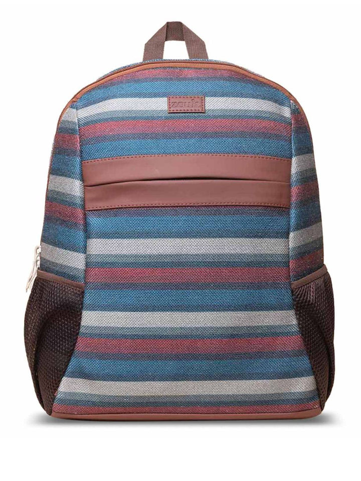 ZOUK Men Striped Mysore Mosaic Classic Backpack with Compression Straps