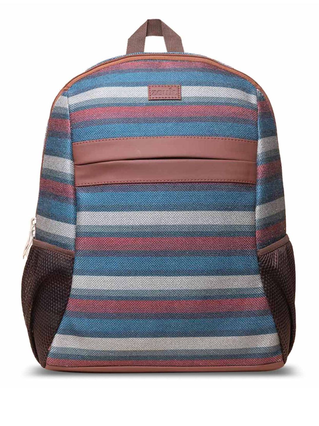 ZOUK Men Striped Mysore Mosaic Classic Backpack with Compression Straps