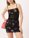 DressBerry Graphic Print Mini Bodycon Dress