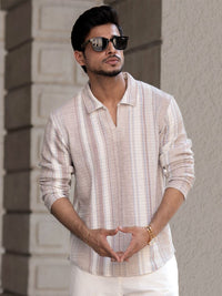 Powerlook Men Striped Polo Collar T-shirt