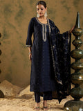 Indo Era Floral Embroidered Straightf Kurta with Trousers & Dupatta
