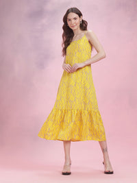 DressBerry Printed Midi Tiered Dress