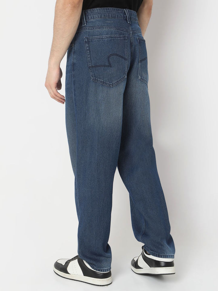 SPYKAR Non-Stretchable Tapered Loose Fit Light Fade Pure Cotton Jeans