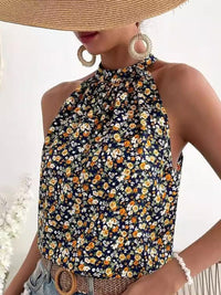 DressBerry Women Floral Print Halter Neck Sleeveless Top