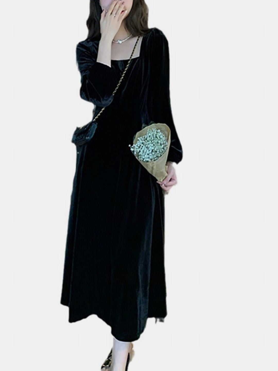 DressBerry Bell Sleeve Maxi Dress