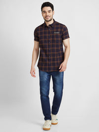 SPYKAR Classic Opaque Tartan Checked Cotton Casual Shirt