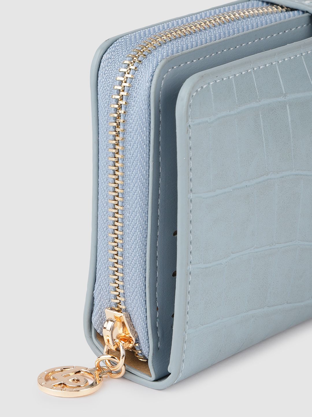 Lino Perros Women Blue Animal Printed PU Structured Two Fold Wallet