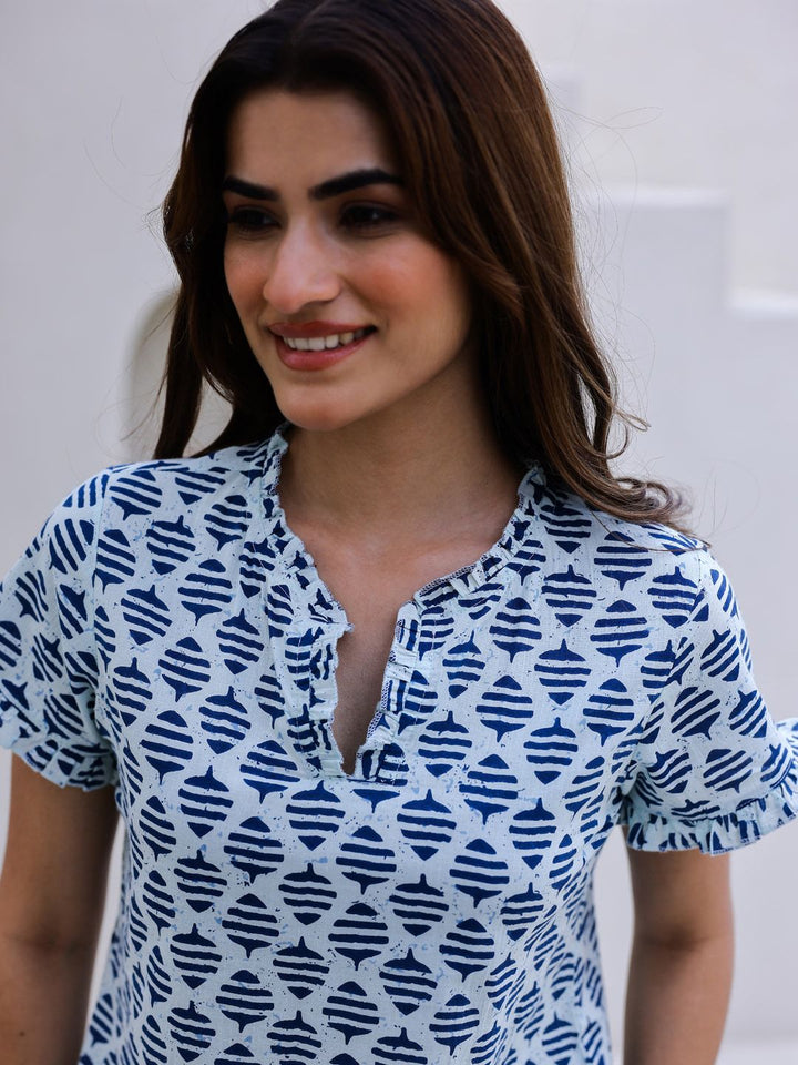 SANSKRUTIHOMES Ethnic Motifs Printed Pure Cotton Night suit